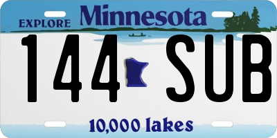 MN license plate 144SUB