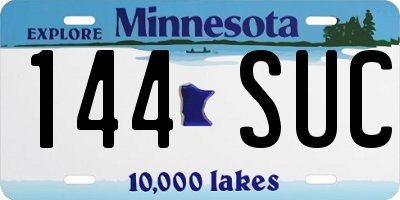 MN license plate 144SUC
