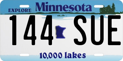 MN license plate 144SUE