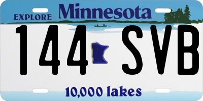 MN license plate 144SVB