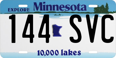 MN license plate 144SVC