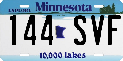 MN license plate 144SVF
