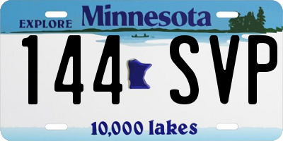 MN license plate 144SVP