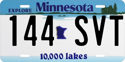 MN license plate 144SVT
