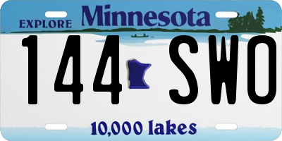 MN license plate 144SWO
