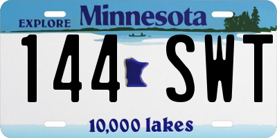 MN license plate 144SWT