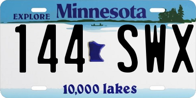 MN license plate 144SWX