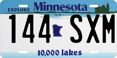 MN license plate 144SXM