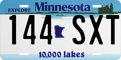 MN license plate 144SXT