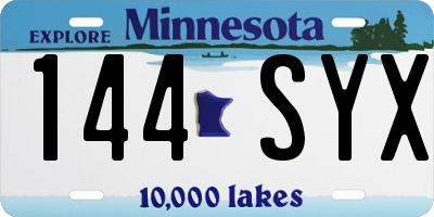 MN license plate 144SYX
