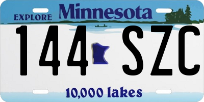 MN license plate 144SZC
