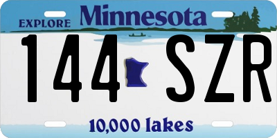 MN license plate 144SZR