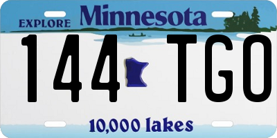 MN license plate 144TGO