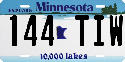 MN license plate 144TIW
