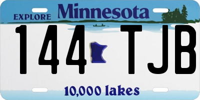 MN license plate 144TJB