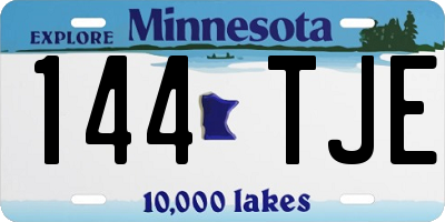 MN license plate 144TJE