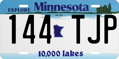 MN license plate 144TJP