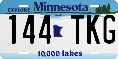 MN license plate 144TKG