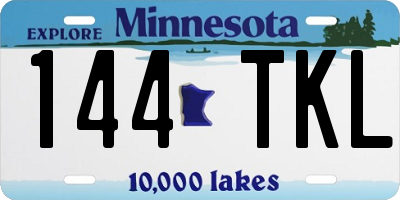 MN license plate 144TKL