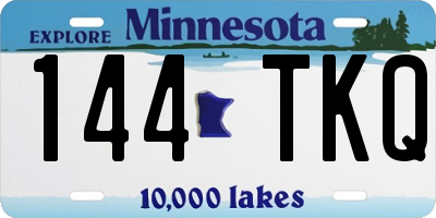 MN license plate 144TKQ