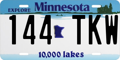 MN license plate 144TKW