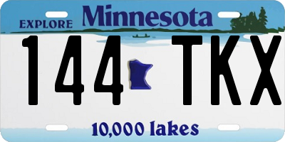 MN license plate 144TKX