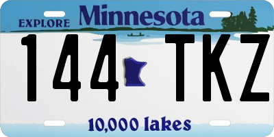MN license plate 144TKZ