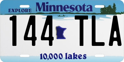 MN license plate 144TLA