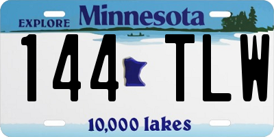 MN license plate 144TLW