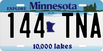 MN license plate 144TNA