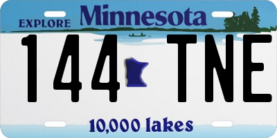 MN license plate 144TNE