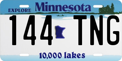 MN license plate 144TNG