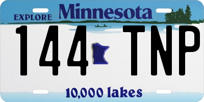 MN license plate 144TNP
