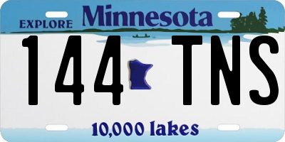 MN license plate 144TNS