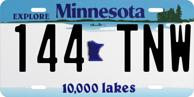 MN license plate 144TNW