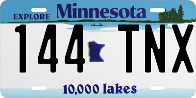 MN license plate 144TNX
