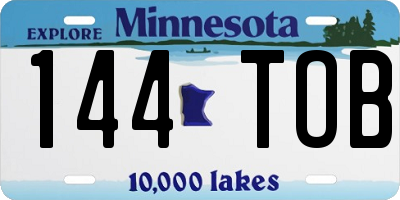 MN license plate 144TOB