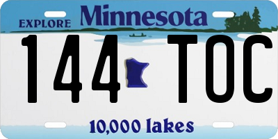 MN license plate 144TOC