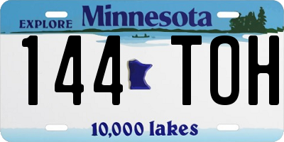 MN license plate 144TOH