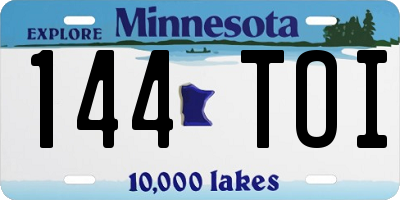 MN license plate 144TOI