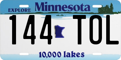 MN license plate 144TOL