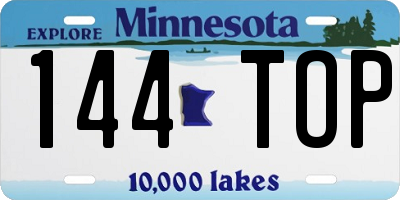 MN license plate 144TOP