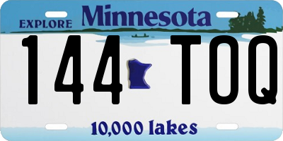 MN license plate 144TOQ