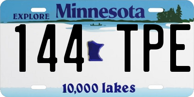 MN license plate 144TPE