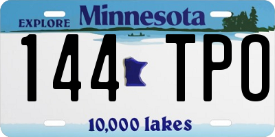 MN license plate 144TPO