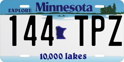 MN license plate 144TPZ