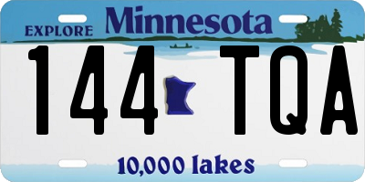 MN license plate 144TQA