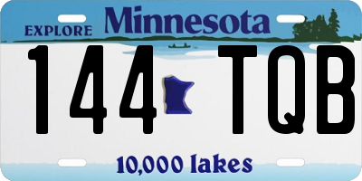MN license plate 144TQB