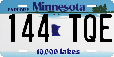 MN license plate 144TQE