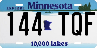 MN license plate 144TQF